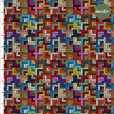Square Pattern Digital Printed Fabric with Embroidery Effect